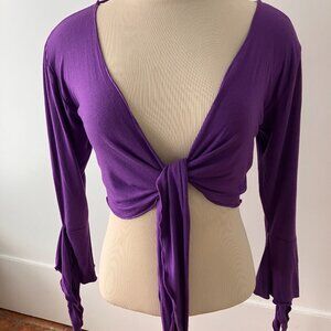 Purple Crop Wrap Top